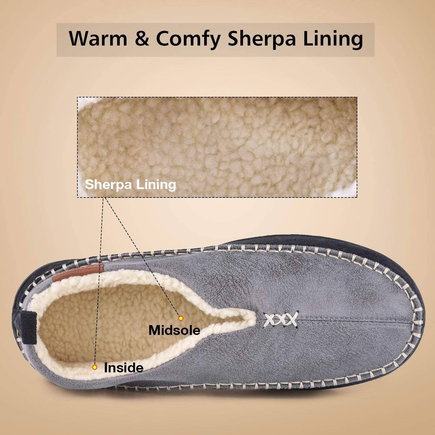 Vera Cosy – Chinelos - Homem por atacado – Chinelos masculinos felpudos sherpa mocassim12