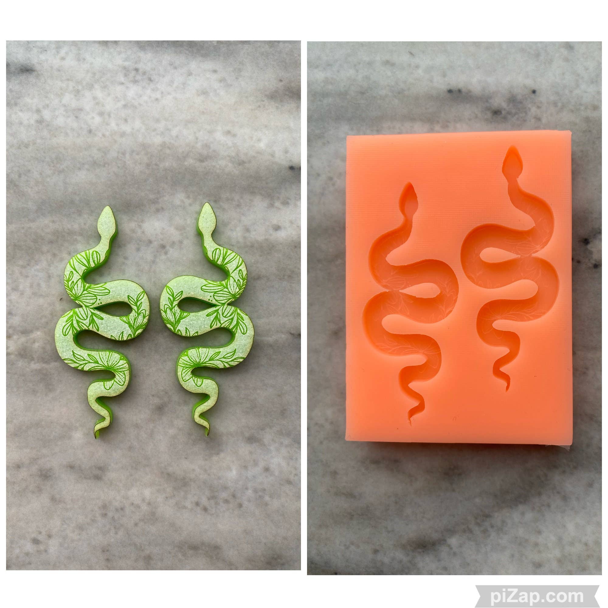 EllaRaeMouldsVinyls – wholesale Hantverkstillbehör – Blommig ormörhänge silikonform0