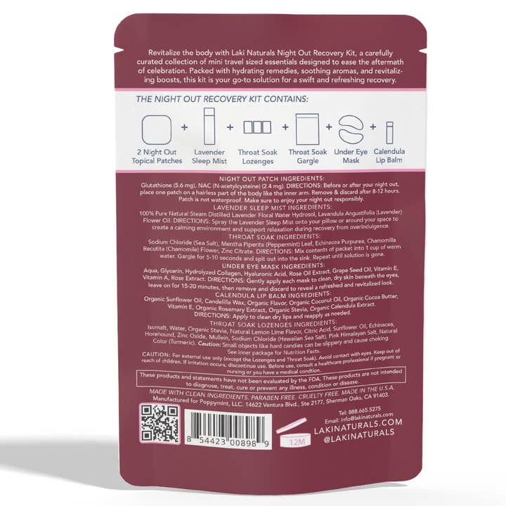 Laki Naturals - Wholesale Party Favor - Night Out Recovery Kit for Hangovers3