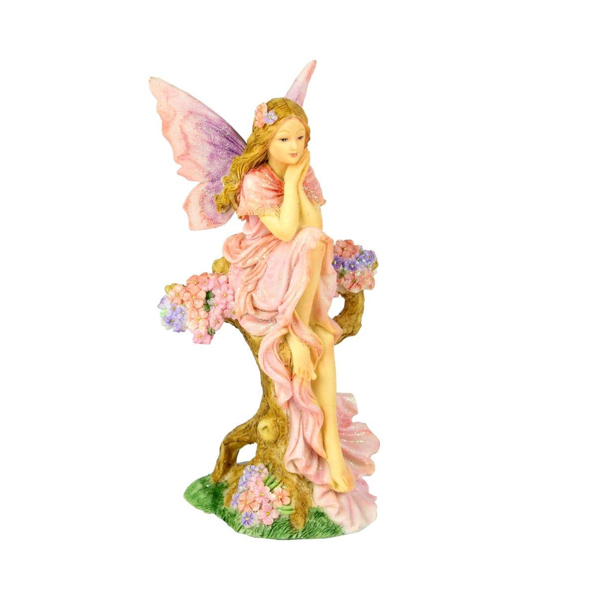 Nauticalia - Venta al por mayor Figura decorativa - Hada Sentada en Rama, rosa, 16 cm0