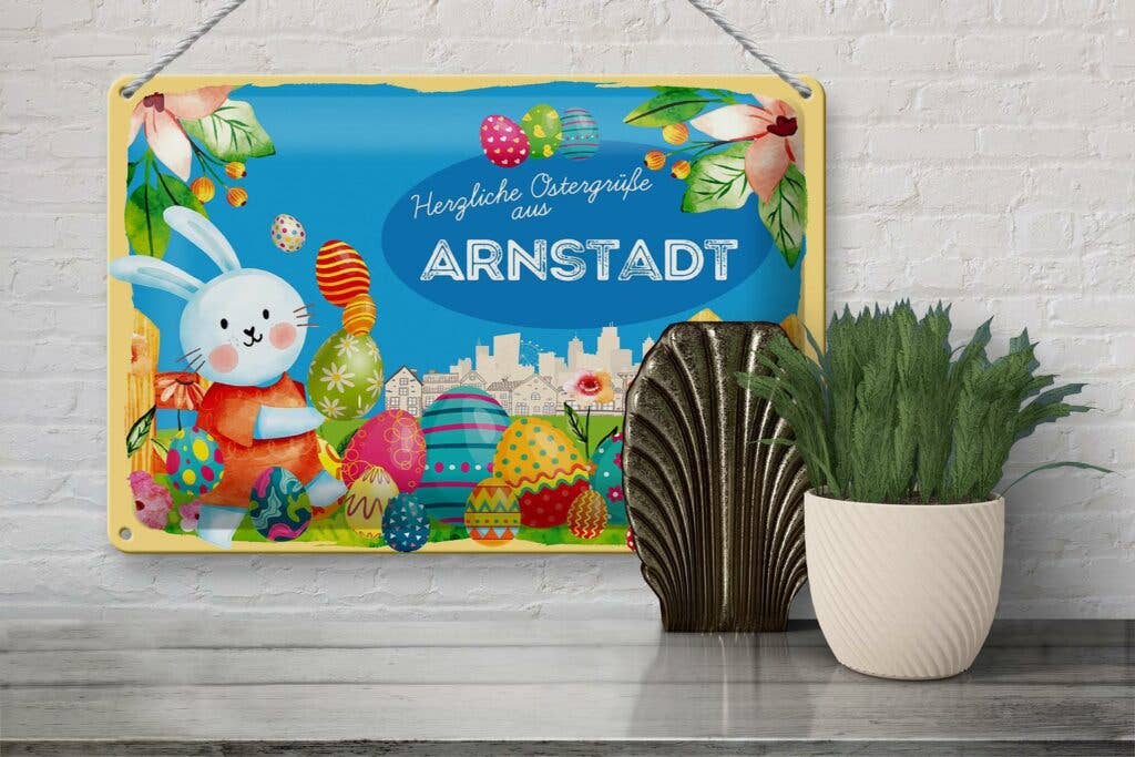 Femer - Wholesale Sign - Easter Easter greetings tin sign 30x20cm ARNSTADT gift decoration tin sign3
