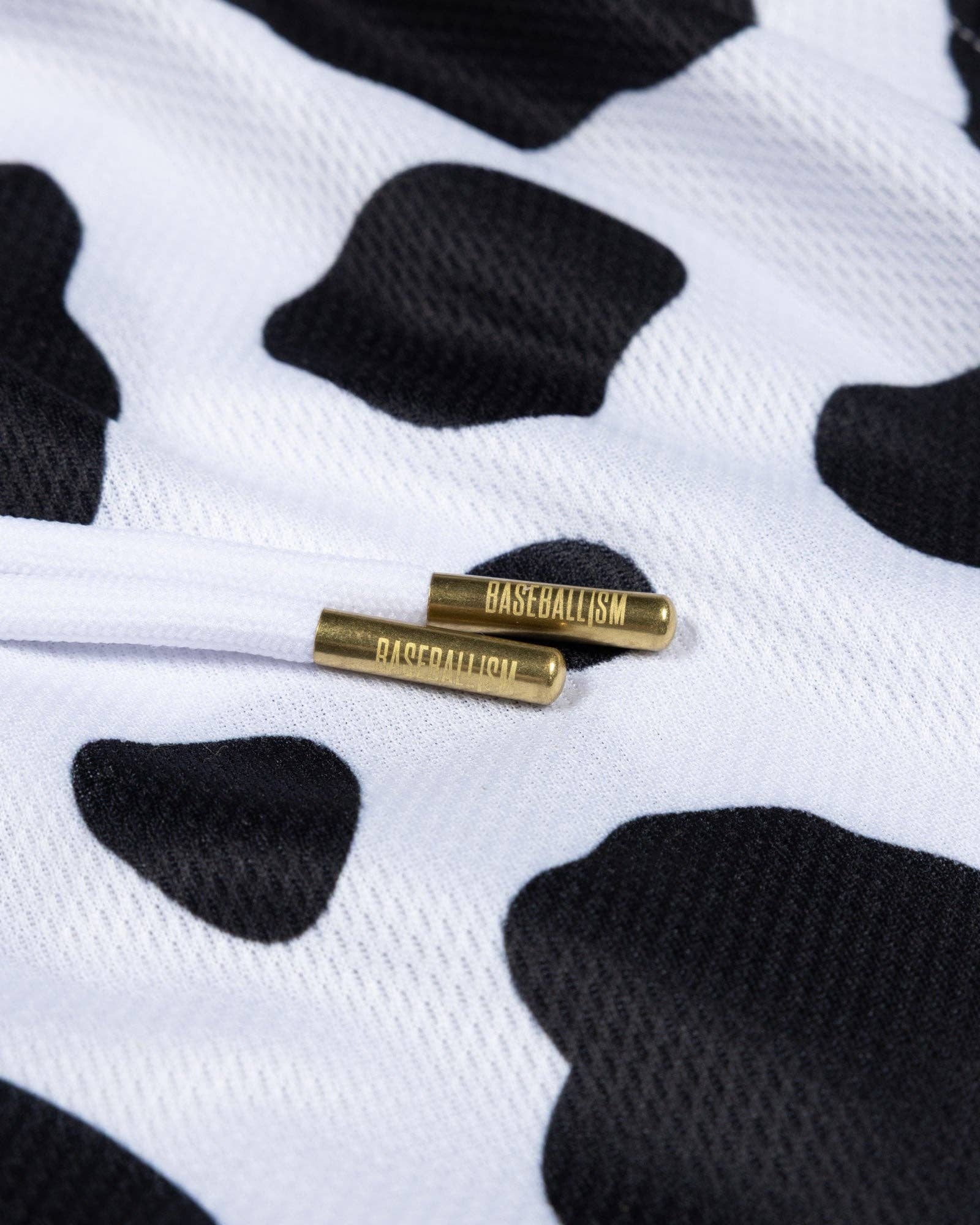 Baseballism - Wholesale Shorts - Men's - Moo Milk Cow Print Diamond Air Mesh Shorts - Black2