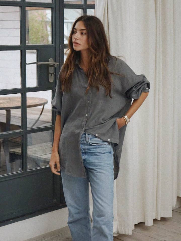 The Palma Shirt // Storm for wholesale by Beachwood The Label