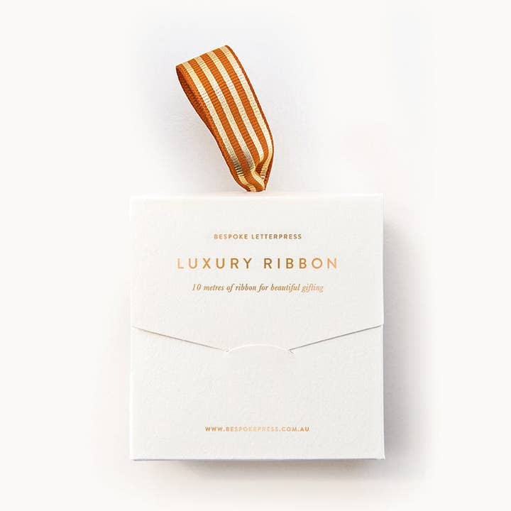 Rust Gold Foil Striped Ribbon - 10 metres and other Purchase Wholesale polyester ribbon. Free Returns & Net 60 Terms on Faire trending on Faire.