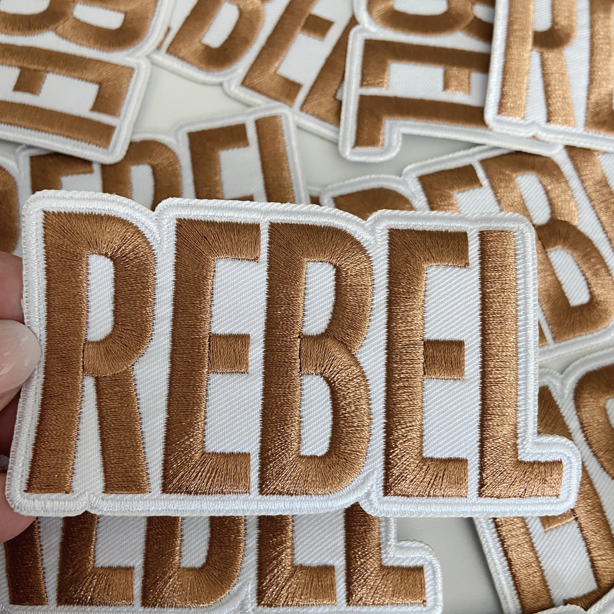 TEELUX – wholesale Patch – 4" REBEL -  Embroidered Hat Patch0
