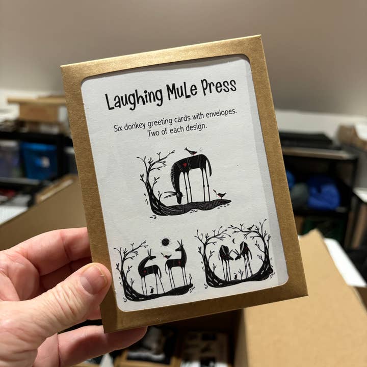 Donkey Love Mix Notecards (Package of 6) for wholesale by Laughing Mule Press
