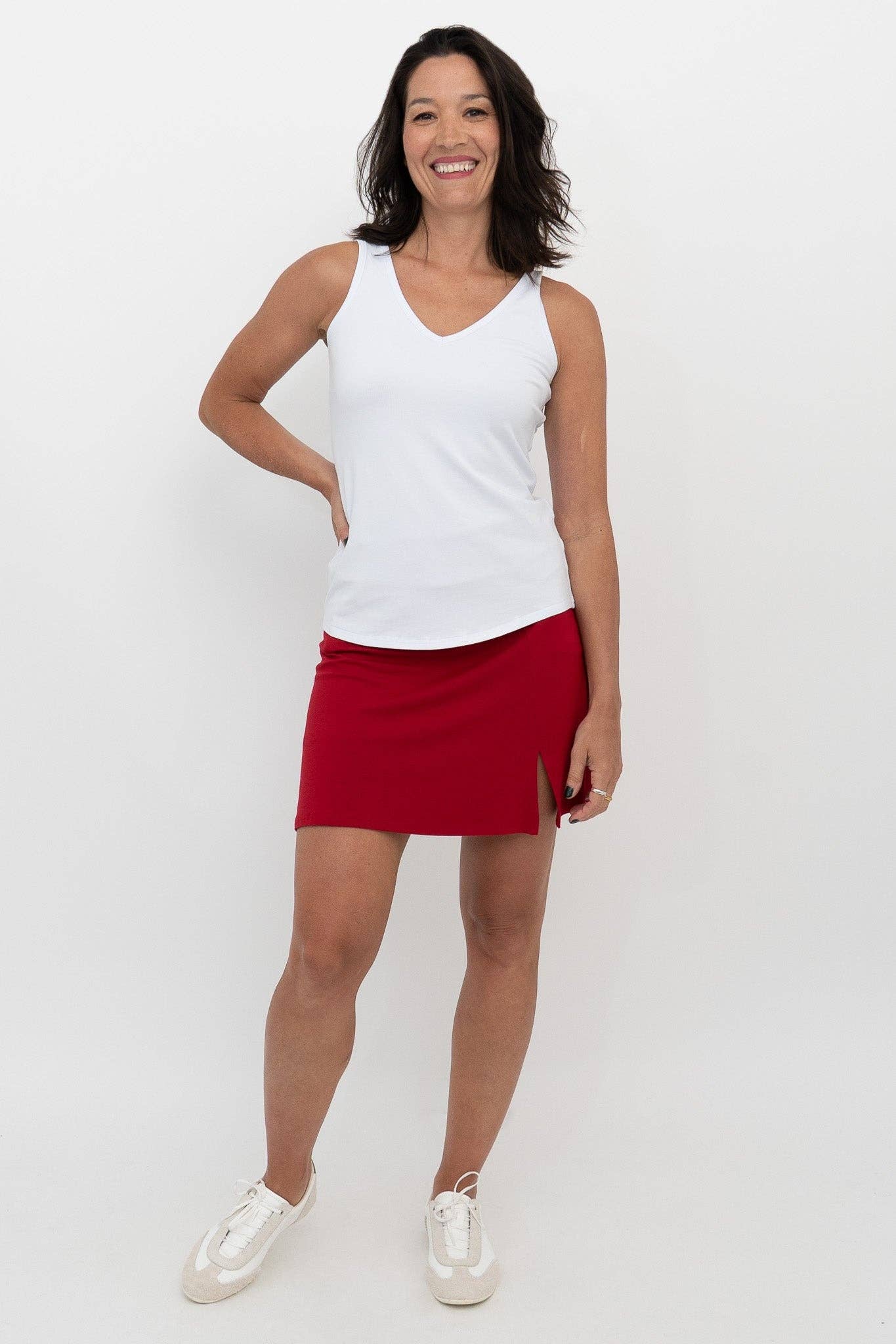 Blue Sky Clothing Co LLC - Vente Jupe-short – femme - Jupe-short Melly, rouge à lèvres, bambou1