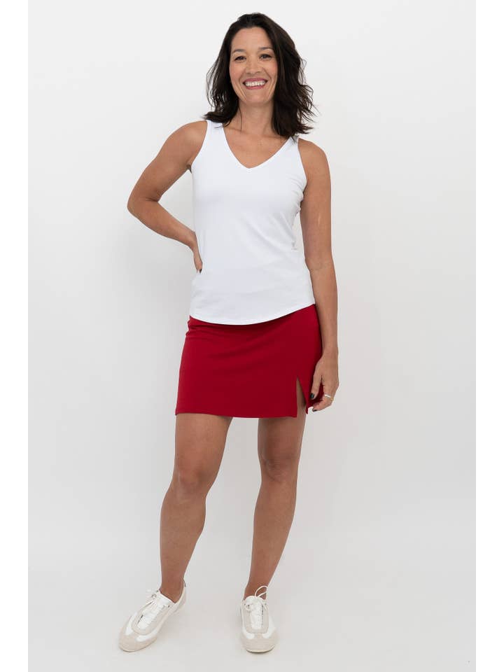 Blue Sky Clothing Co LLC - Wholesale Broekrok - Dames - Melly Skort, Lipstick, Bamboe1