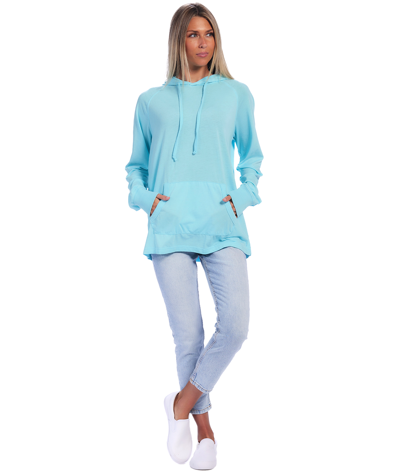 U.S. Apparel - Vente Sweat à capuche – femme - Chandail à capuchon unisexe en jersey - Light Garment Burnout Raglan14