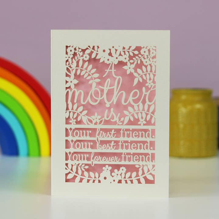 pogofandango - Wholesale Mother's Day Card - A Mother Is A6 Laser Cut Card1