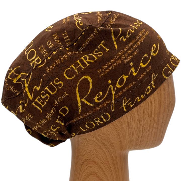Religious I Christian Euro Scrub Cap with Scripture Print for wholesale by SewingLabPlus