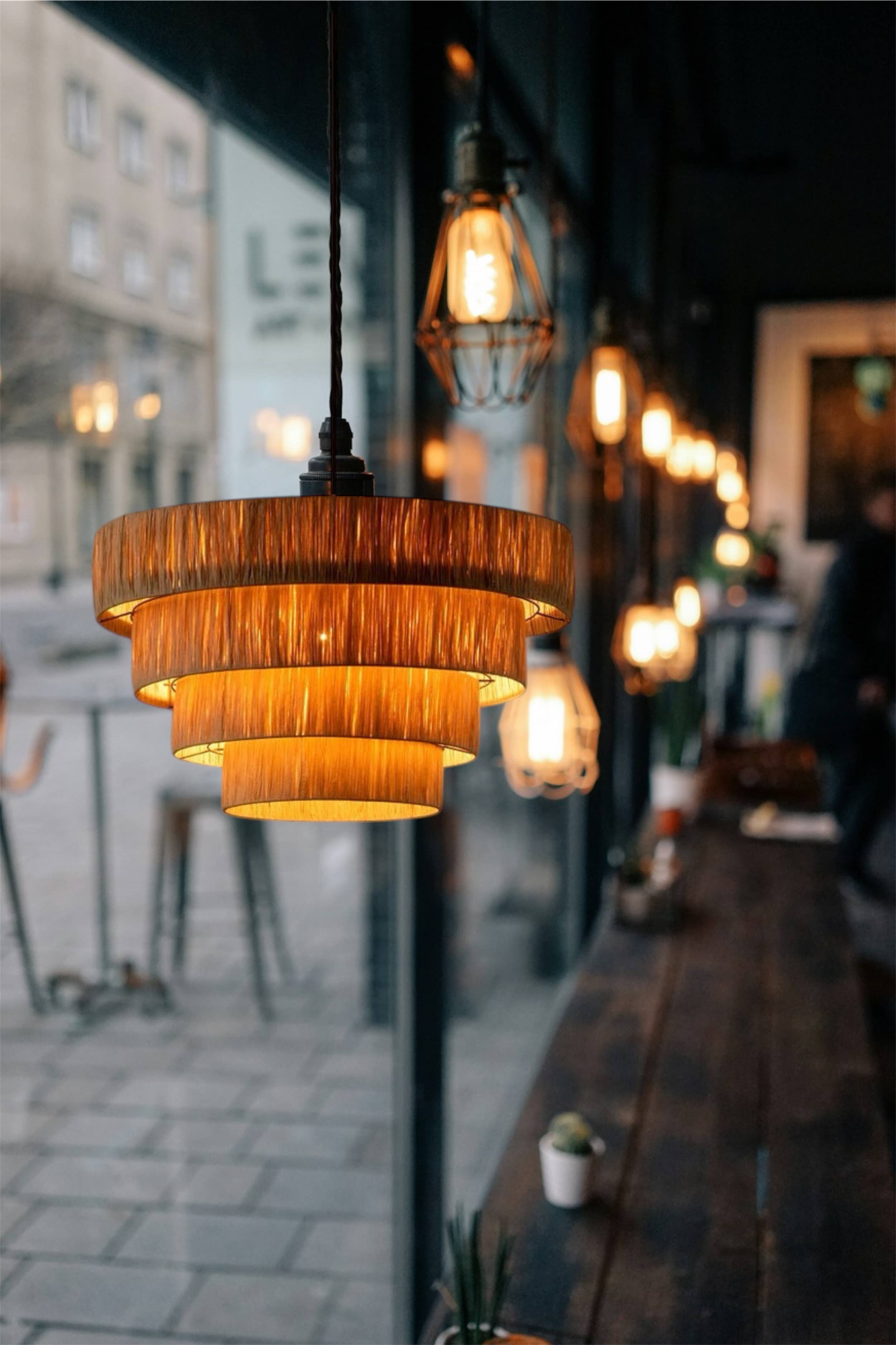 Mikwi - Wholesale Lamp Shade - MOROCCAN LAMPSHADE HANDMADE in Raffia, Wicker Shade