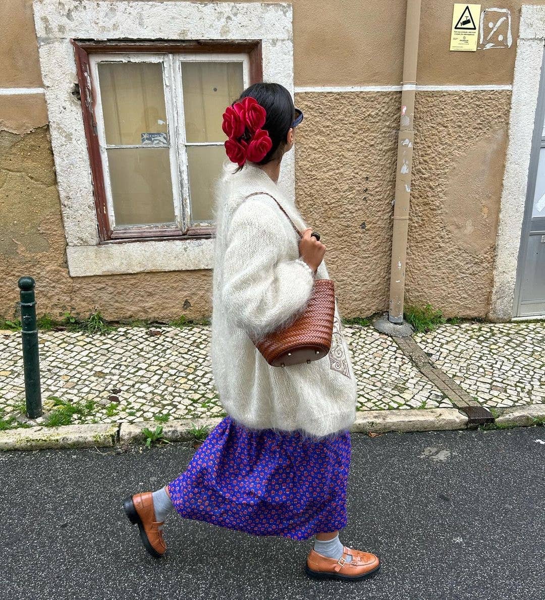 Sook Stainable - Vendita all'ingrosso Borsa da spiaggia - Carmel – Borsa a secchiello intrecciata in pelle pieno fiore8