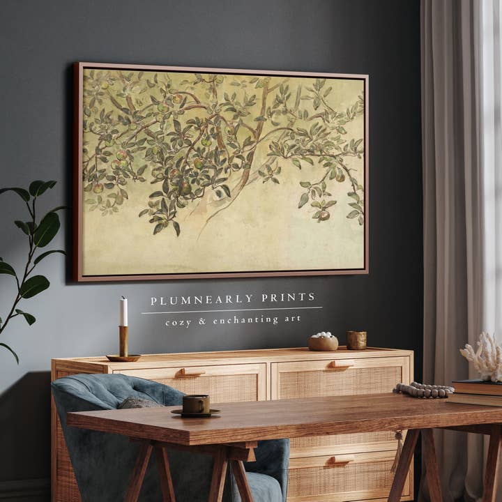 Plumnearly Prints - Wholesale Canvas Art - Shirlaw Apple Tree Watercolor Painting Framed Canvas Art 11
