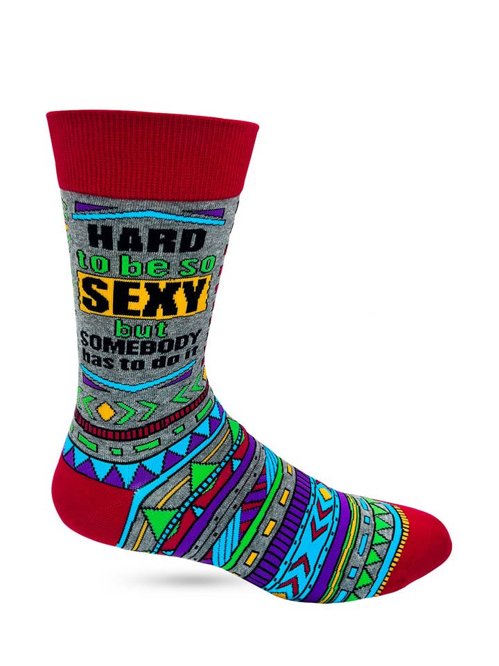 Fabdaz - Wholesale Socks - Men's - Hard to Be Sexy But Somebody Has to Do It Men's Novelty Crew Socks1