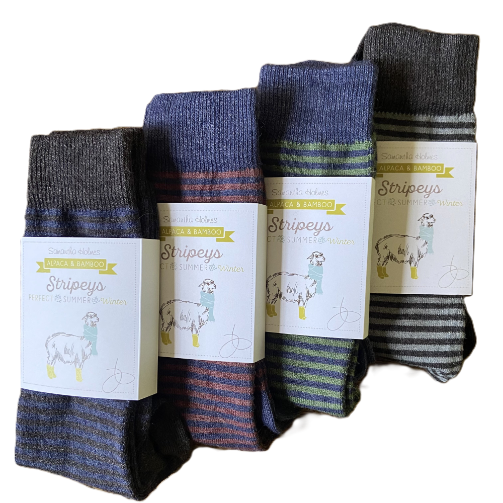 Samantha Holmes Alpaca Clothing and Gifts - Wholesale Socks - Women's - Alpaca Stripey Socks8