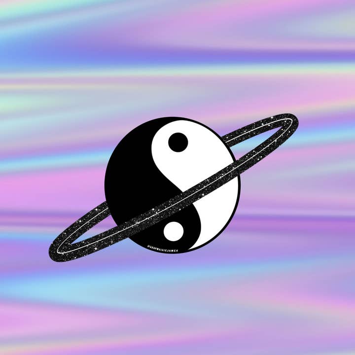 Space Yin Yang klistermärke för wholesale av Maisie James Co