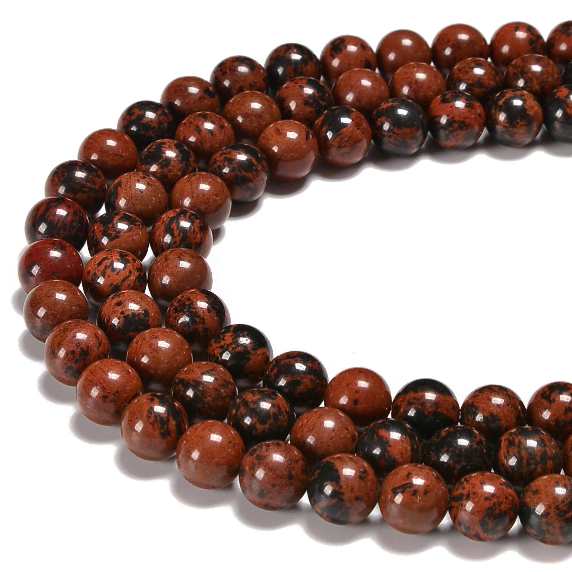 CRCBEADS - Wholesale Beads - Natural Mahogany Obsidian Smooth Round Beads Size 6mm 8mm 10mm 15.5'' Strand5