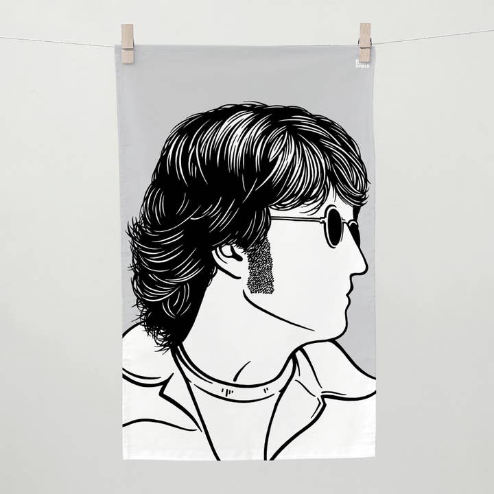 Bold & Noble - Wholesale Tea Towel - 'John Lennon' The Beatles Tea Towel
