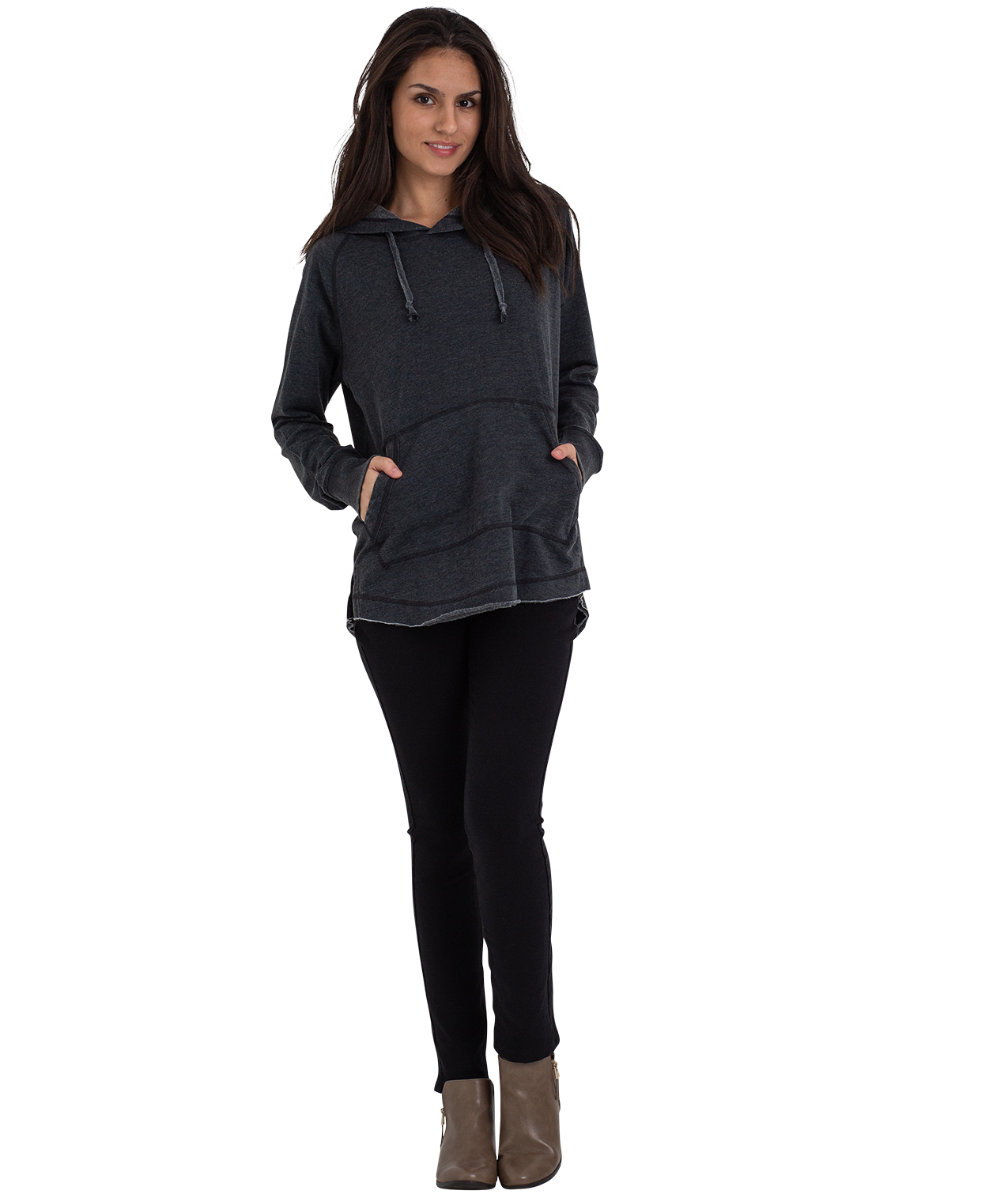 U.S. Apparel – wholesale Hoodie – Women's – Ladies Crossover Hoodie - Drop Back Hem8