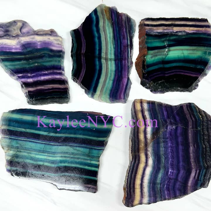 KayleeNYC - Vendita all'ingrosso Pietra/cristallo spirituale - Lastre Lucidate di Fluorite Arcobaleno Naturale 4-52