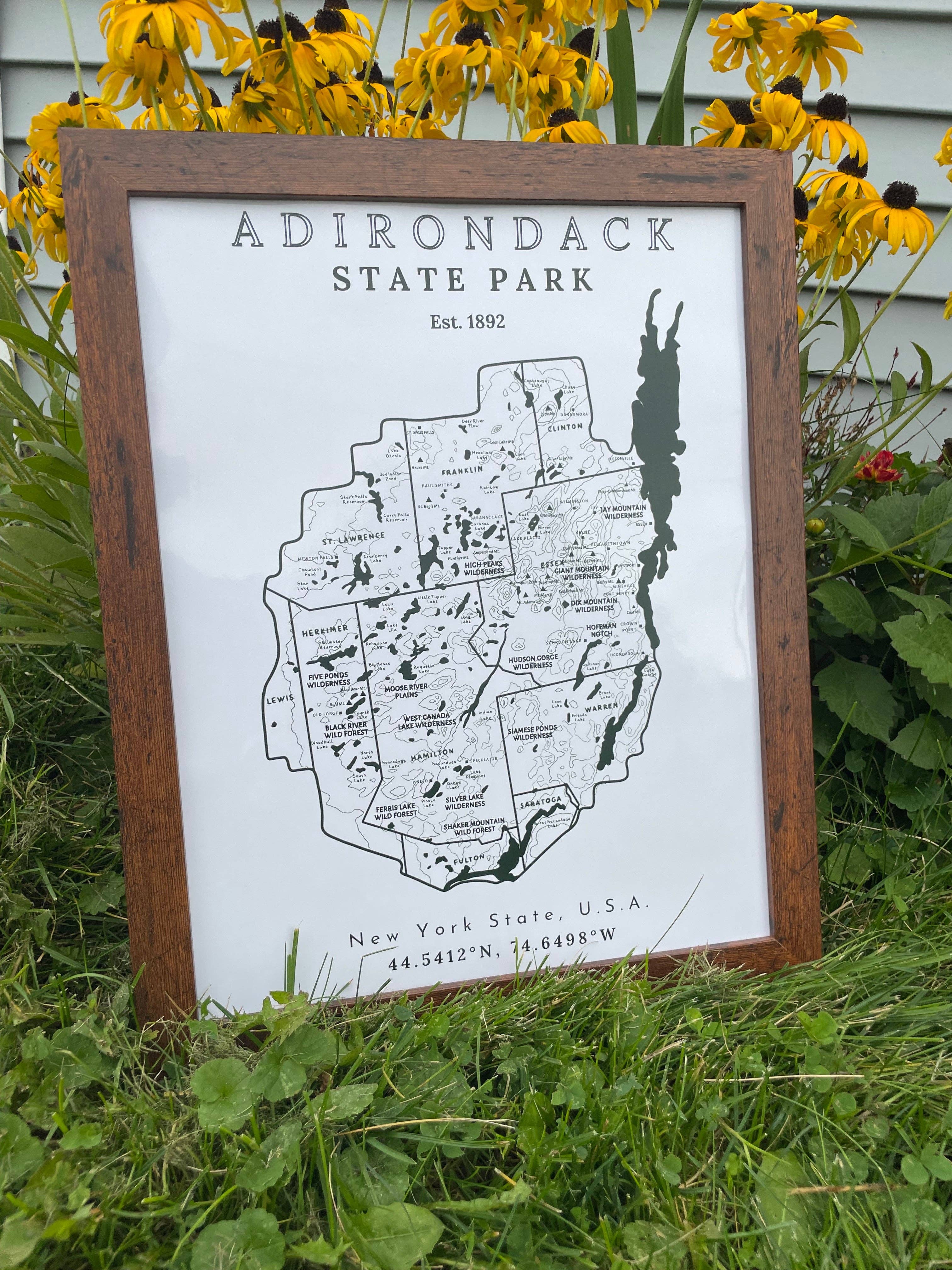 Just Wandering Co. - Wholesale Art Print - Adirondack State Park Print Wall Hanging | New York | North Country Gift, Present | Keene Valley | Adirondack | ADK | Lake Placid | 46er3