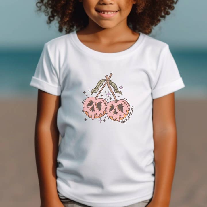 Camiseta retro con estampado de cerezas de Halloween para jóvenes XS-XL para venta al por mayor de Shine Thrive Grow