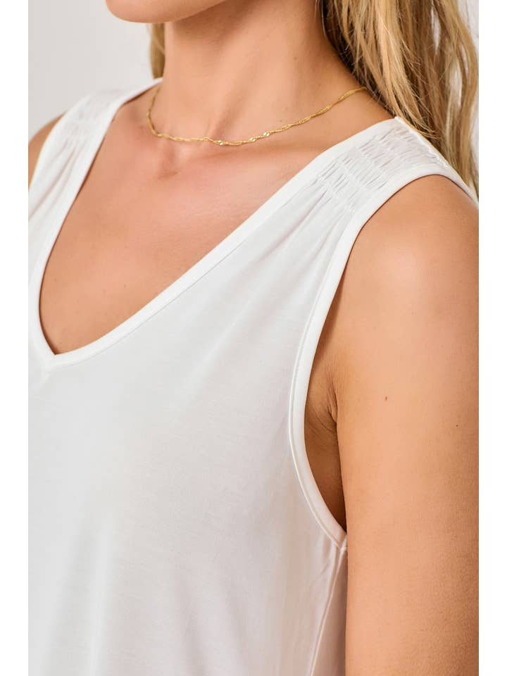 Mystree - Venta al por mayor Camiseta sin mangas - Mujer - 61036 Camiseta de Tirantes con Hombros Fruncidos de Cupro Modal41