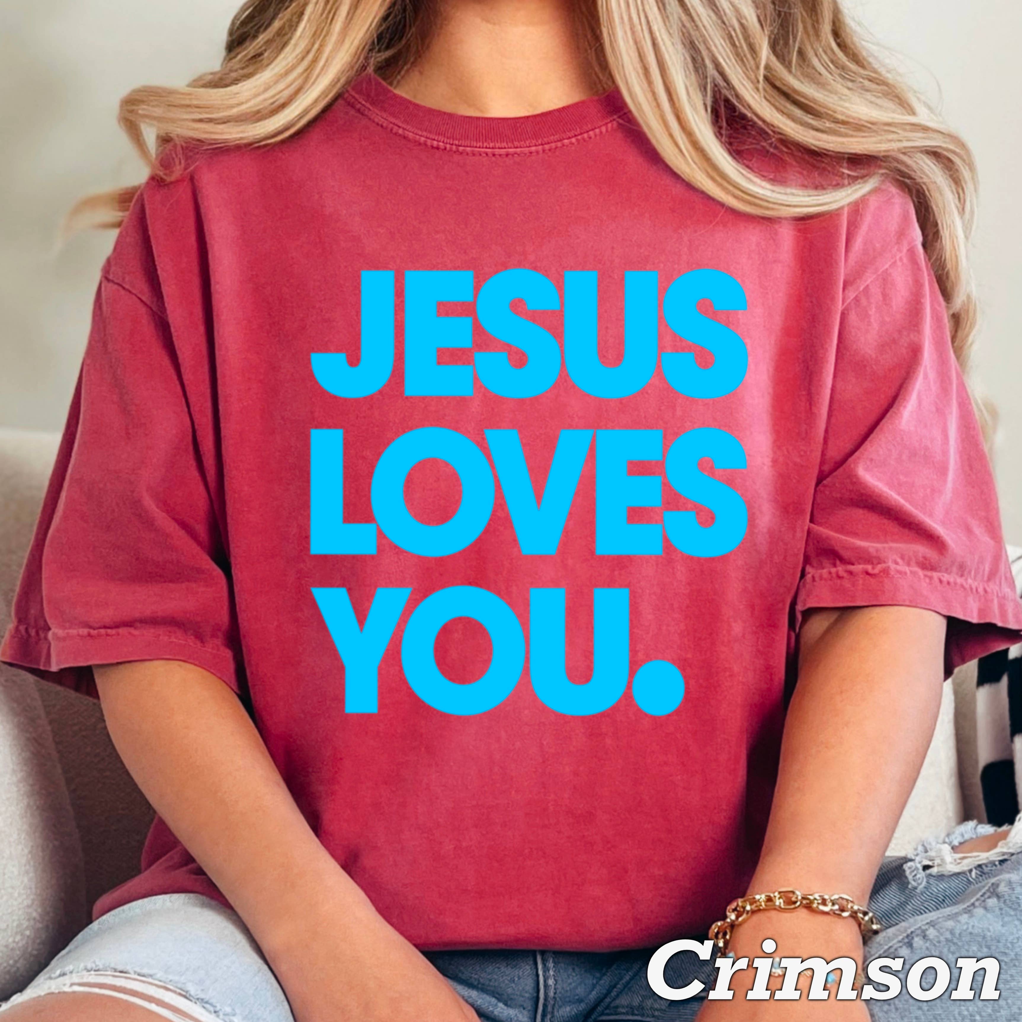 Shoppe SHC - Wholesale Screen Printed T-Shirt - Women's - Jesus Loves You Christian T-Shirt | Comfort Colors3
