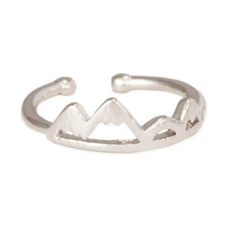 Bague ajustable Silver Peaks Mountain pour la vente par ZAD