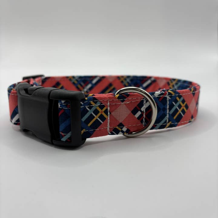 Plaid Dog Collar, handmade dog collar for wholesale by Baylor's Bow Ties