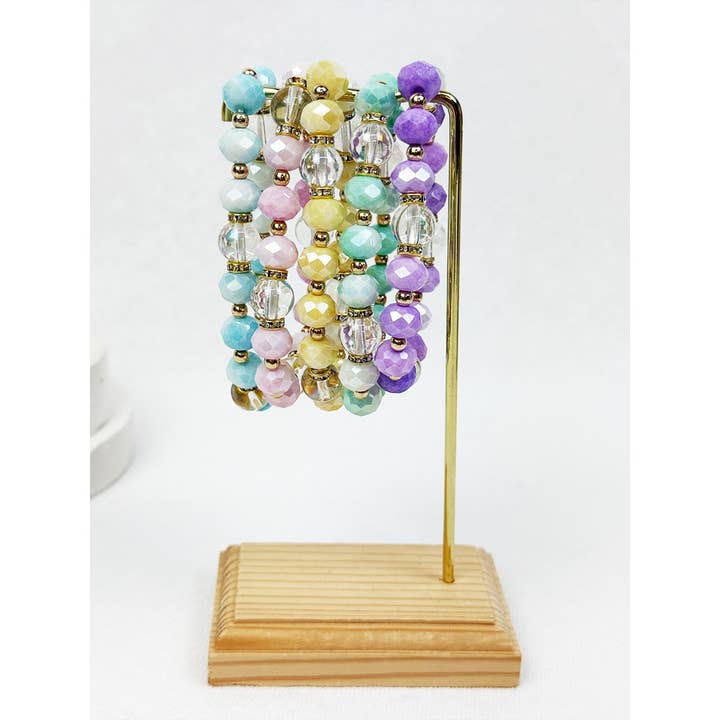 Soft Two Mix Beaded Stretch Glass Bracelets for wholesale by Love and Repeat