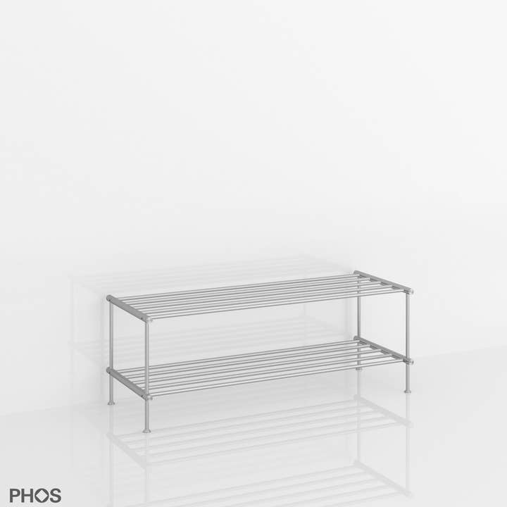 PHOS Design GmbH - Wholesale Shoe Rack - Solid stainless steel shoe racks, 30 cm deep, free-standing1