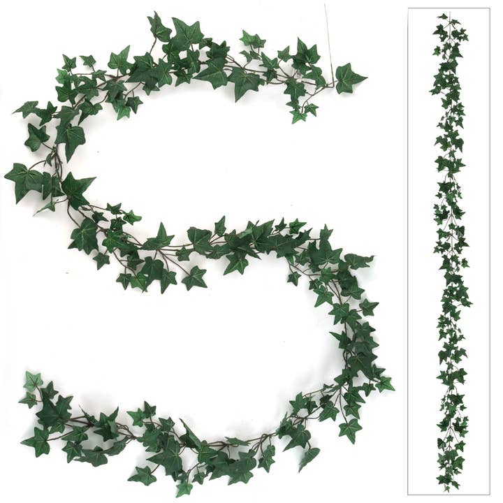 Larksilk - Wholesale Bunting/garland - 6' Silk English Ivy Garland with 185 Leaves