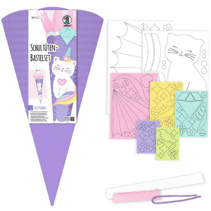 Kittycorn skoletaske håndværk kit for engroshandel hos URSUS® / Buntpapierfabrik Ludwig Bähr GmbH & Co. KG