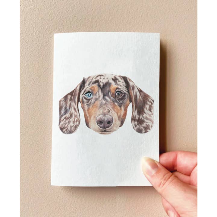 Annalise Paints - Wholesale Everyday greeting card - Jimmy the Sausage Dog Card