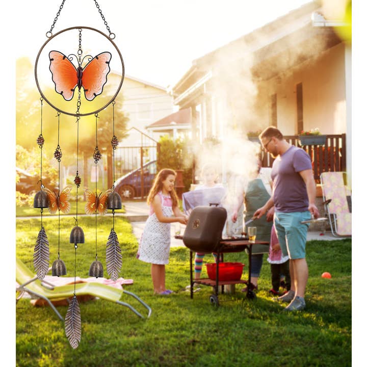 Cota Global - Wholesale Wind chime - Wind Chime - Orange Butterfly Wind Spinner3