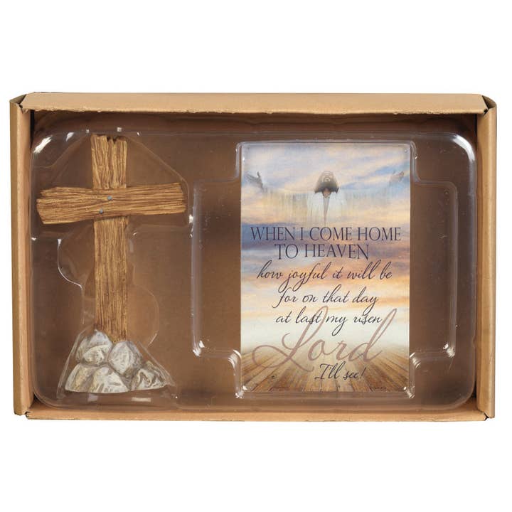 Figurine croix avec carte When I Come pour la vente par Cottage Garden