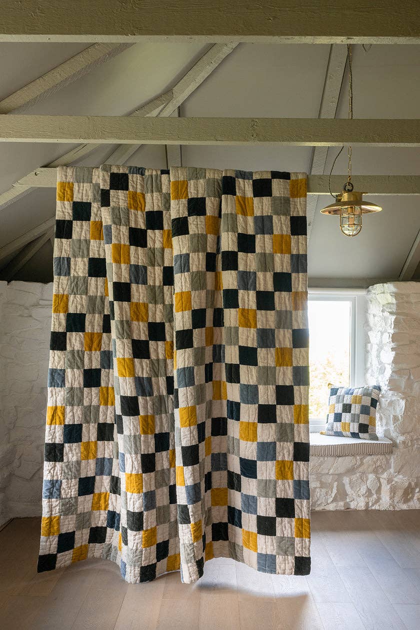 Velvet Remnant Patchwork Bedspread for wholesale on Faire2