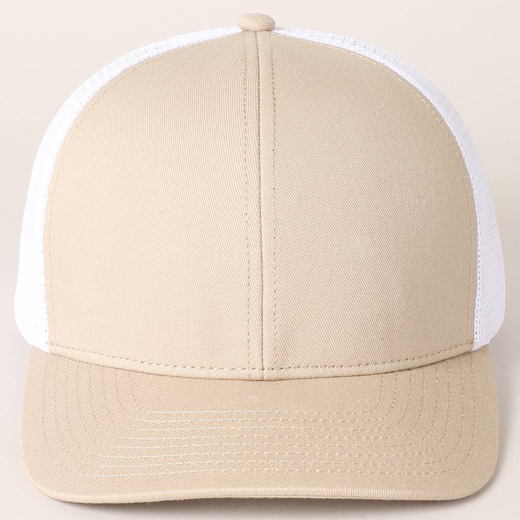 Fashion City - Wholesale Trucker Hat - Unisex - Two Tone Cotton Trucker Hat with Mesh Back24