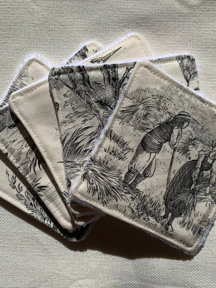 Toallitas reutilizables - Jouy de Fruits Noir para venta al por mayor de Bazar Atelier Sablon