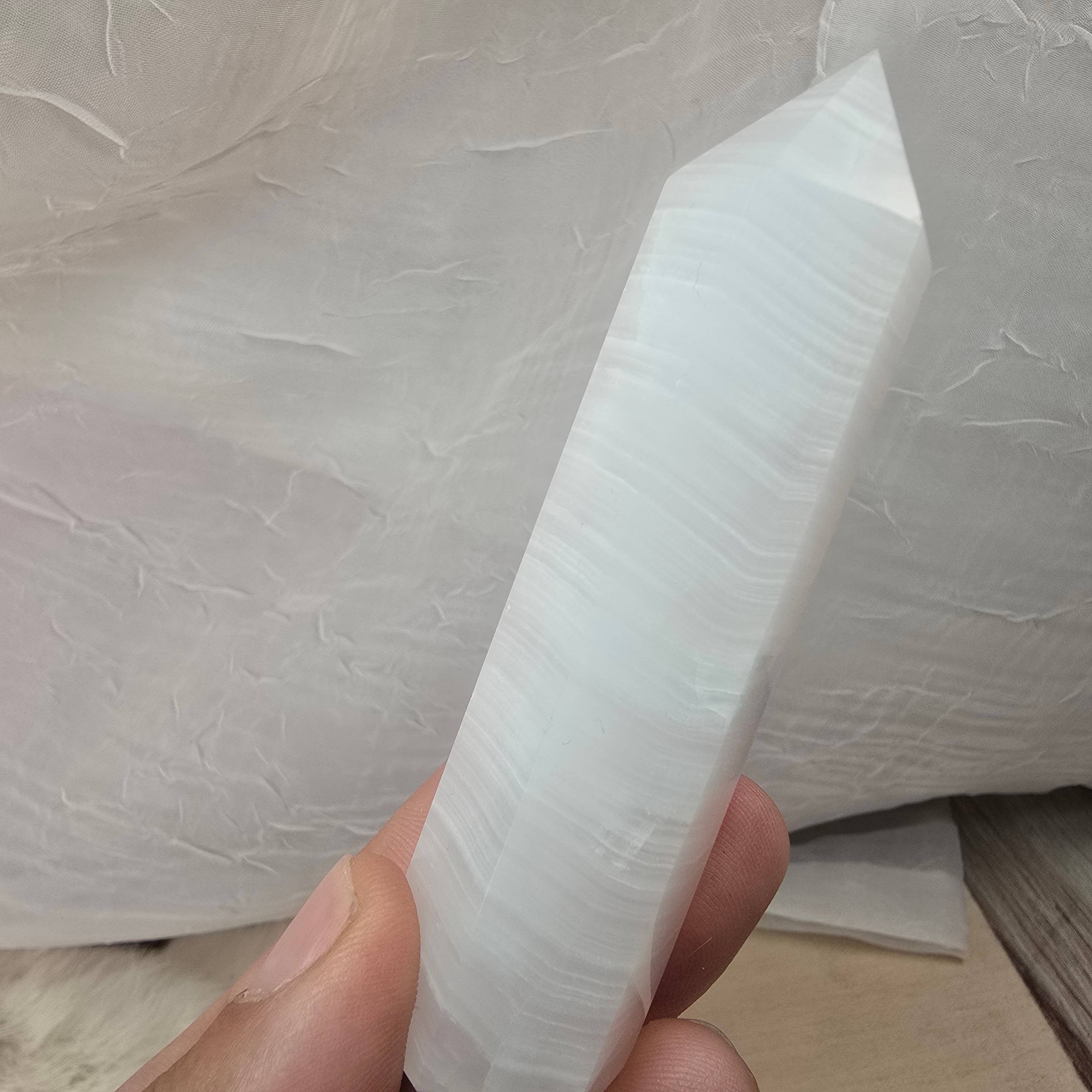 Aquamarine Daydream Wholesale - Wholesale Spiritual Stone/Crystal - 3pc Mangano Calcite Tower ~ Bulk Polished Crystal Towers3