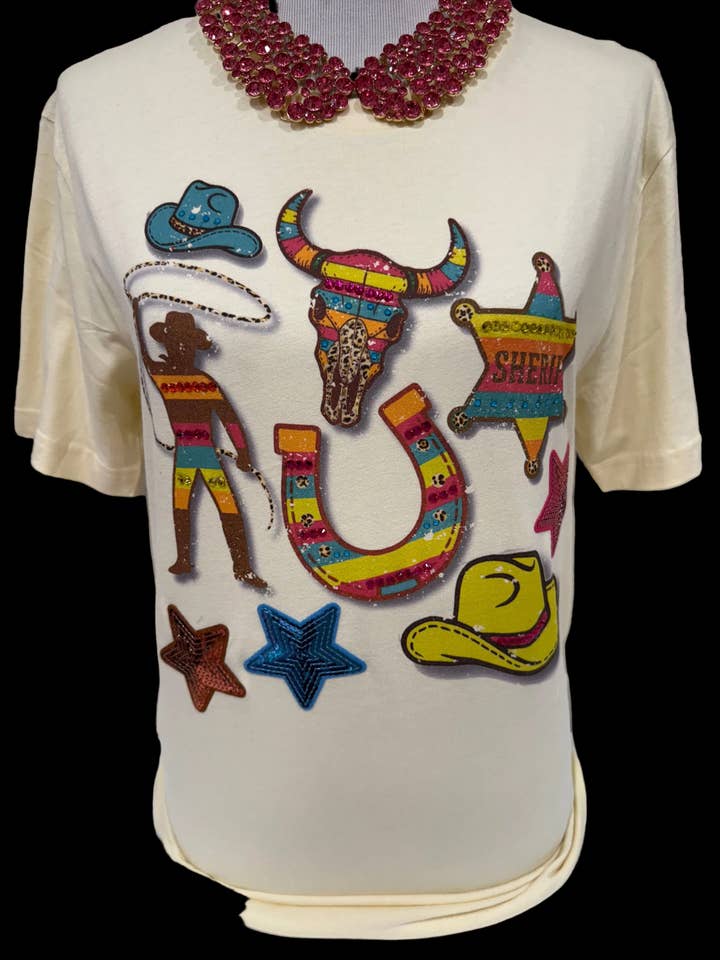 Sheriff Collage on Crew / Western for wholesale by Bling-A-GoGo, LLC