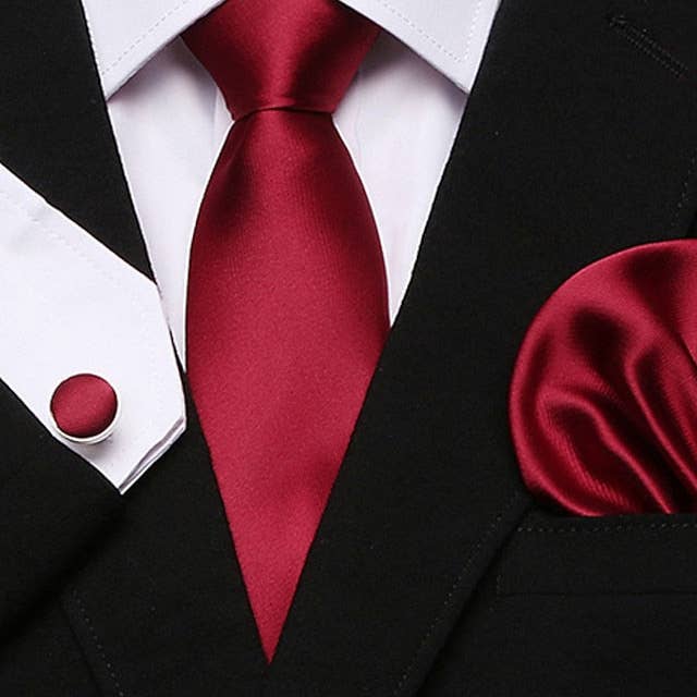 Conjuntos de Corbatas, Pañuelos de Bolsillo y Gemelos para Hombre Estilo Formal de Trabajo Boda Clásico Cuadros Eventos Diarios para venta al por mayor de Ecovear