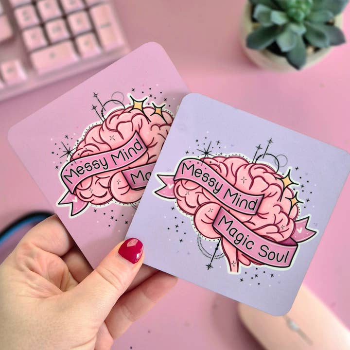Messy Mind, Magic Soul - Square Coaster for wholesale by Becki Leigh Studios