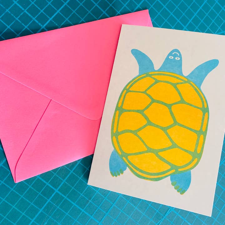 Strangford - Wholesale Everyday Greeting Card - Riso Greetings Card -Turtle1