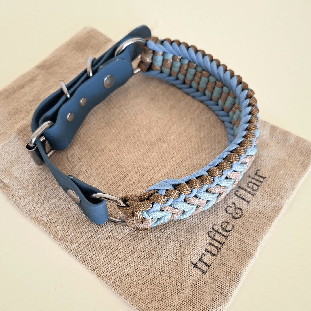 Truffe & Flair - Wholesale Pet Collar - Dog - Braided dog collar - Biothane/Paracord - Sky blue8