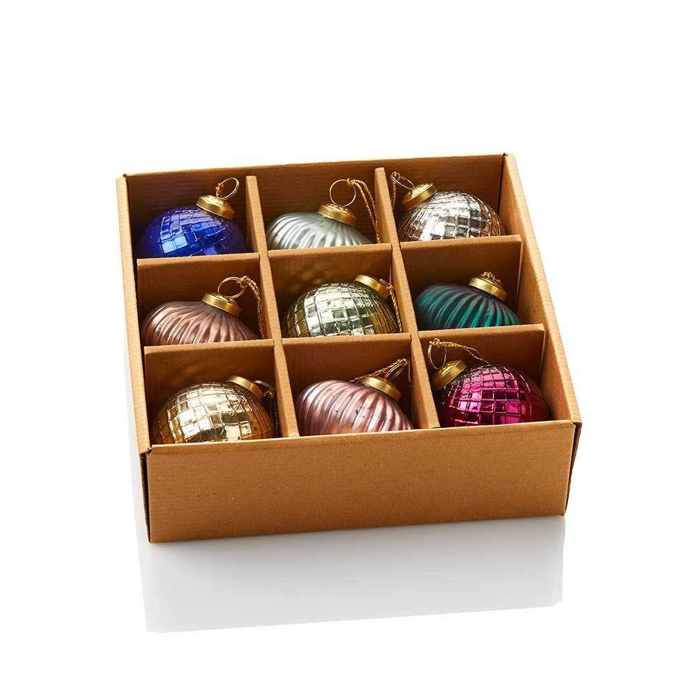 SERRV International - Wholesale Ornament Set - Enchanting Hues Glass Ornaments Set1