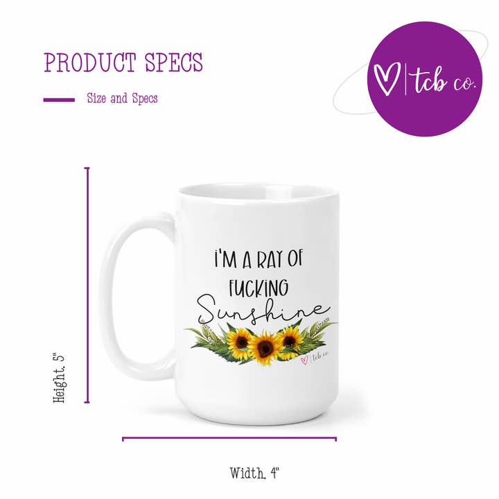 tcbco - Wholesale Coffee Mug - Ray Of Sunshine 15 Oz Ceramic Mug1