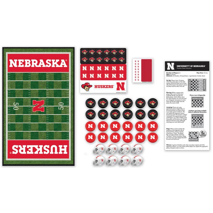 Masterpieces Puzzles - Wholesale Board Game - Nebraska Cornhuskers Checkers Board Game1